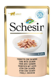 Schesir Comida Húmeda para Gatos Adultos Atún con Salmón Sobre 50g-1
