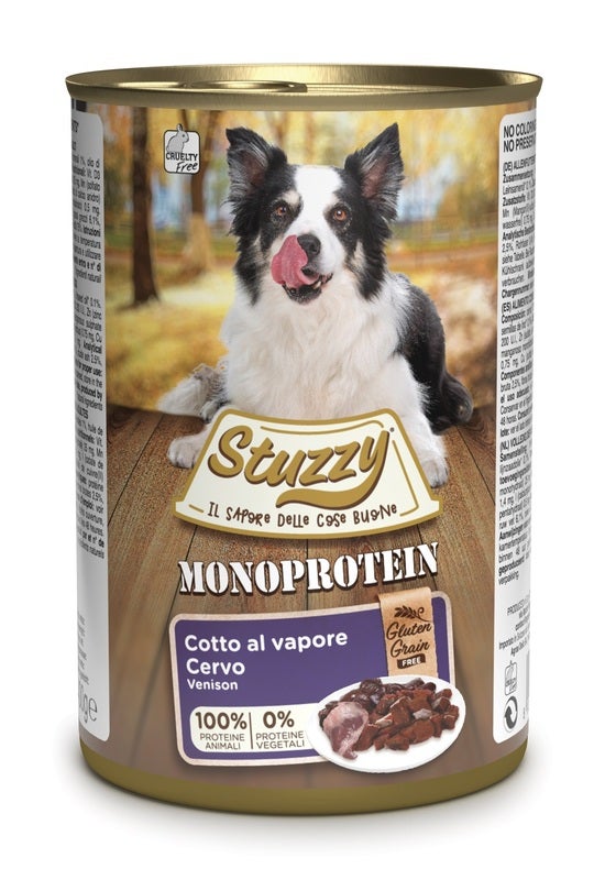 Stuzzy Monoproteína Venado Comida Húmeda para Perros Adultos Tarro 400g-1