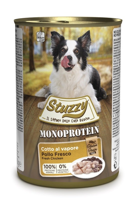 Stuzzy Monoproteína de Pollo Comida Húmeda para Perros Adultos Tarro 400g-1