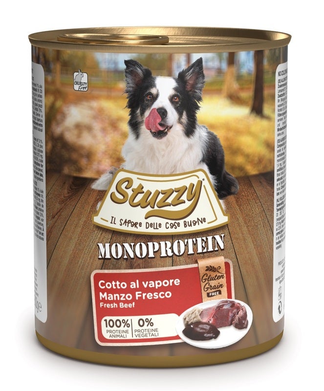 Stuzzy Monoproteína de Carne de Vacuno Comida Húmeda para Perros Adultos Tarro 800g-1