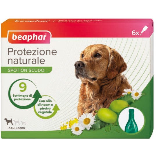 Beaphar Natural Protection Spot On Pesticida Perro Tamaño Grande 6 Pipetas De 2ml-1