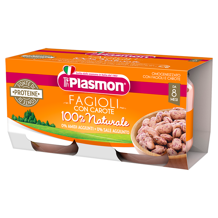 Plasmon Puré de judías con zanahorias 2x80 g