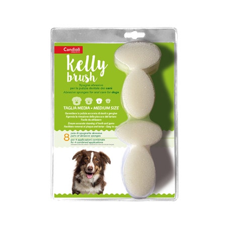 Kelly Brush Esponja Mediana Para Perro Limpieza Dental 16 Piezas-2