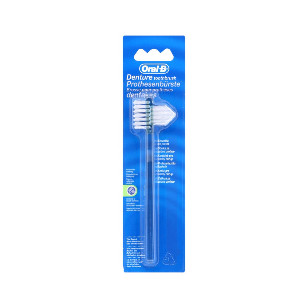 Oral-B Cepillo para dentaduras postizas en paquete de 1 cabezal doble para limpieza de dentaduras postizas y prótesis dentales-3