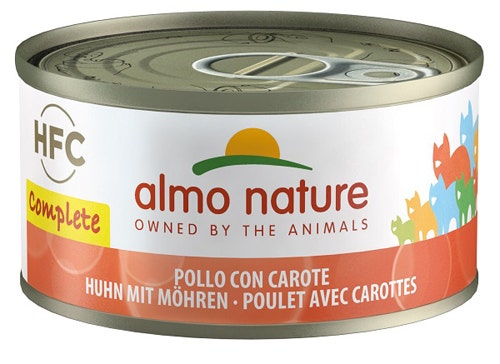 Almo Nature HFC Comida Húmeda Completa Pollo y Zanahoria para Gatos Adultos Lata 70g-1