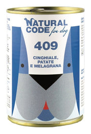 Natural Code 409 Comida Húmeda Con Jabalí/Patatas/Granada Para Perros Adultos Tarro 400g-1