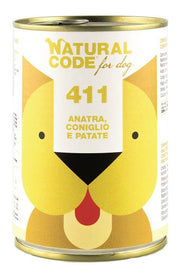 Natural Code For Dog 411 Pato Conejo y Patatas 400g-1