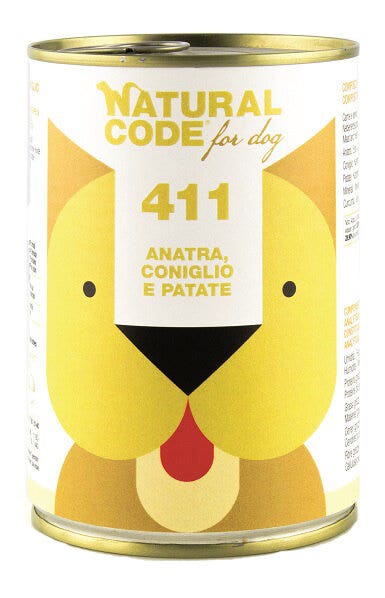 Natural Code For Dog 411 Pato Conejo y Patatas 400g-2