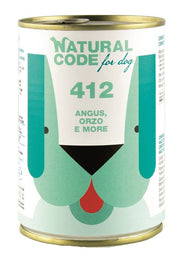 Natural Code 412 Comida Húmeda con Angus/Espelta/Moras para Perros Adultos Tarro 400g-1