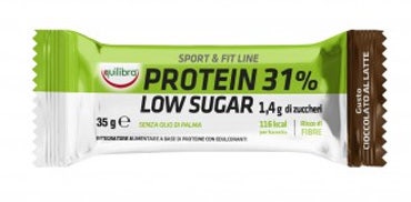 Equilibra Protein 31% Barrita de Chocolate con Leche Bajo en Azúcar 35-1