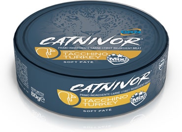 Drn Catnivor Comida Húmeda con Pavo para Gatos Adultos Tarro 80g-1