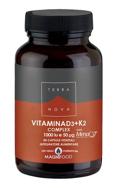 Terranova Complejo Vitamina D3 + K2 50 Cápsulas-1