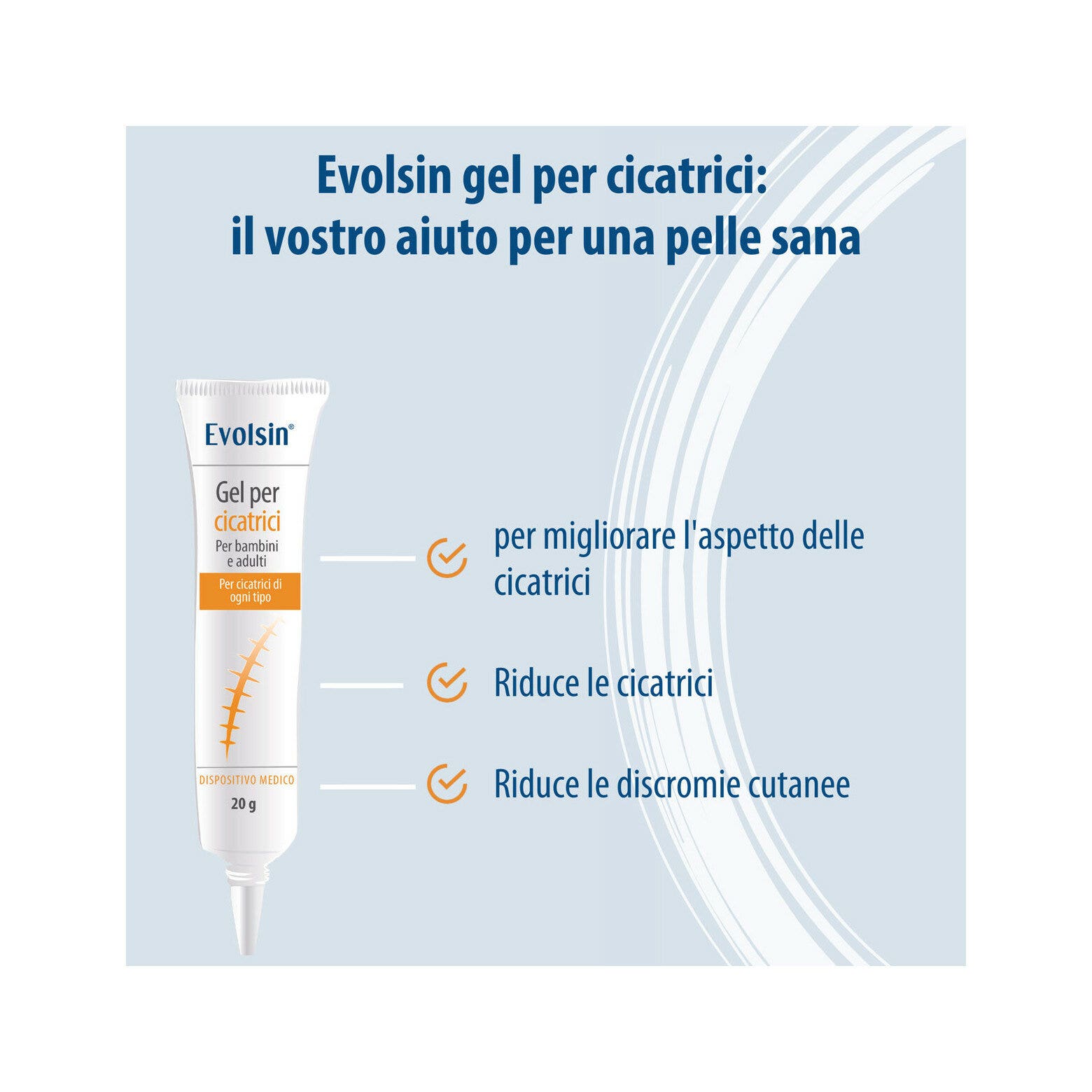 Evolsin Gel de silicona para cicatrices para niños y adultos 20 g