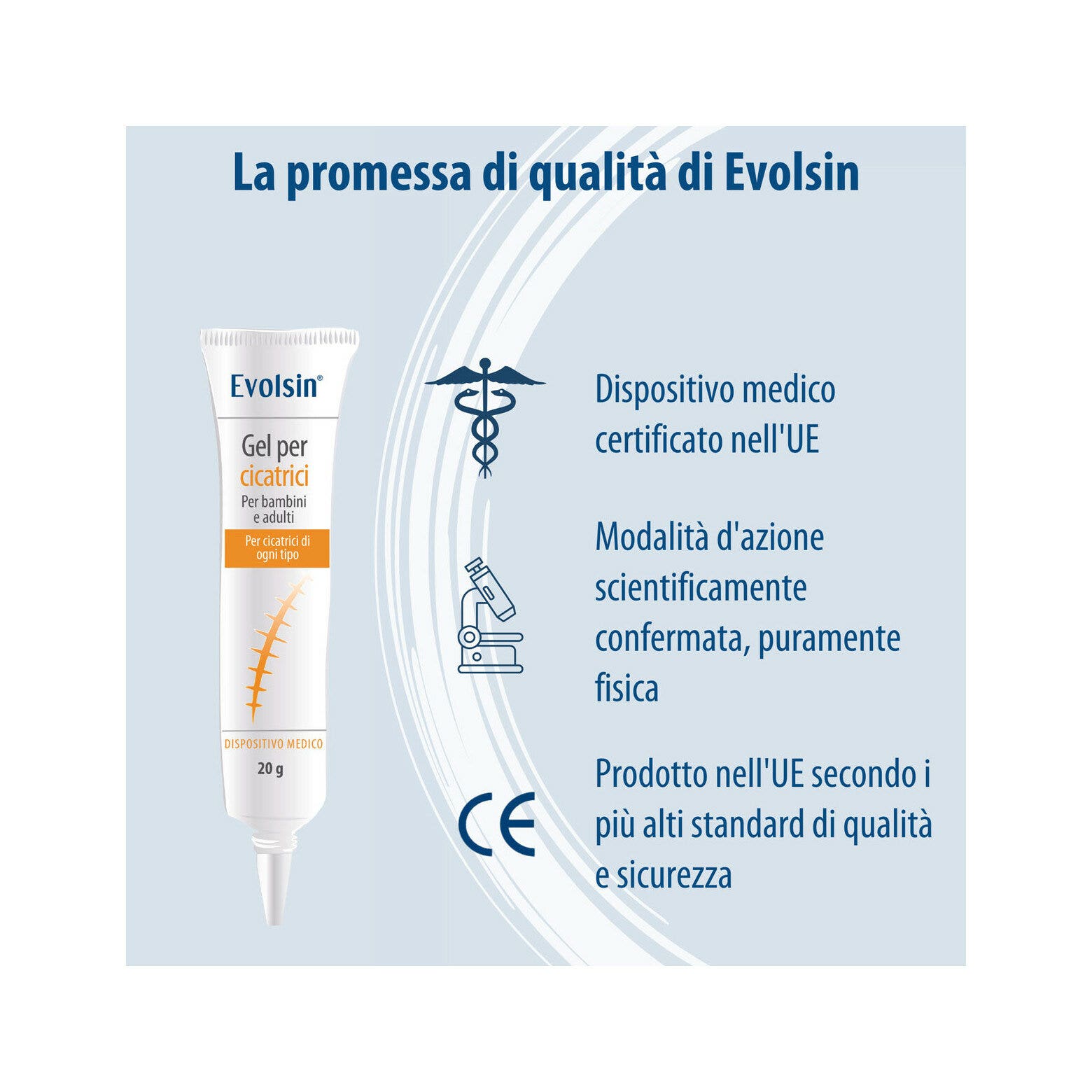 Evolsin Gel de silicona para cicatrices para niños y adultos 20 g