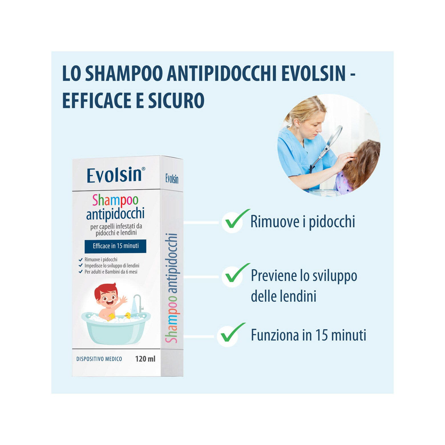 Evolsin Champú Antipiojos con Peine 120 ml