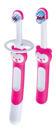 Mam Learn To Brush Juego de 2 cepillos de dientes para niñas a partir de 5 meses-1