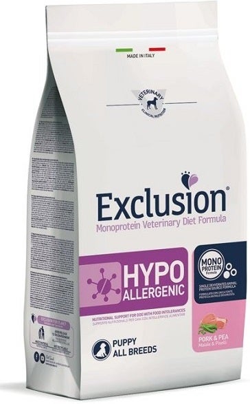 Exclusión Monoproteína Dieta Veterinaria Fórmula Hipoalergénico Croquetas Cerdo/Guisantes Para Cachorros Bolsa 12kg-1