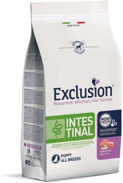 Exclusión Monoproteína Dieta Veterinaria Fórmula Intestinal Croquetas Cerdo/Arroz Para Perros Bolsa 12kg-1