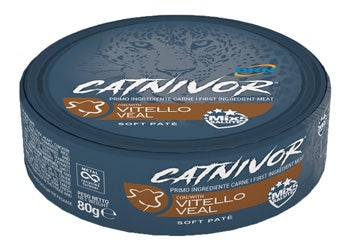 Drn Catnivor Comida húmeda con ternera para gatos adultos, lata de 80 g