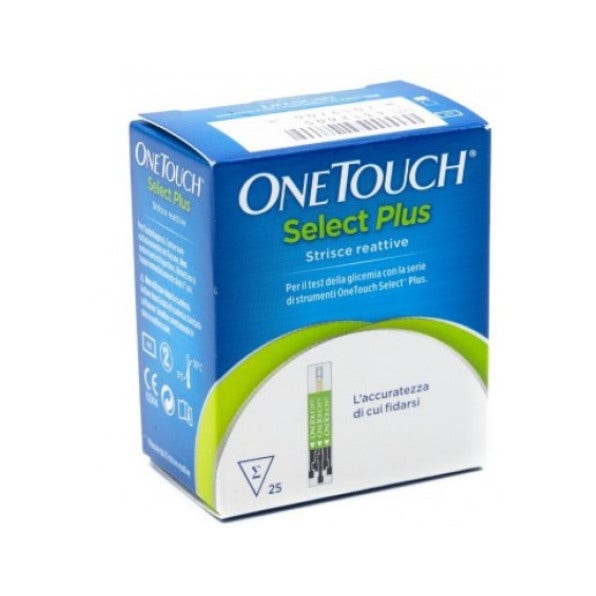 Tiras medidoras de glucosa Onetouch Select Plus 25 tiras-2