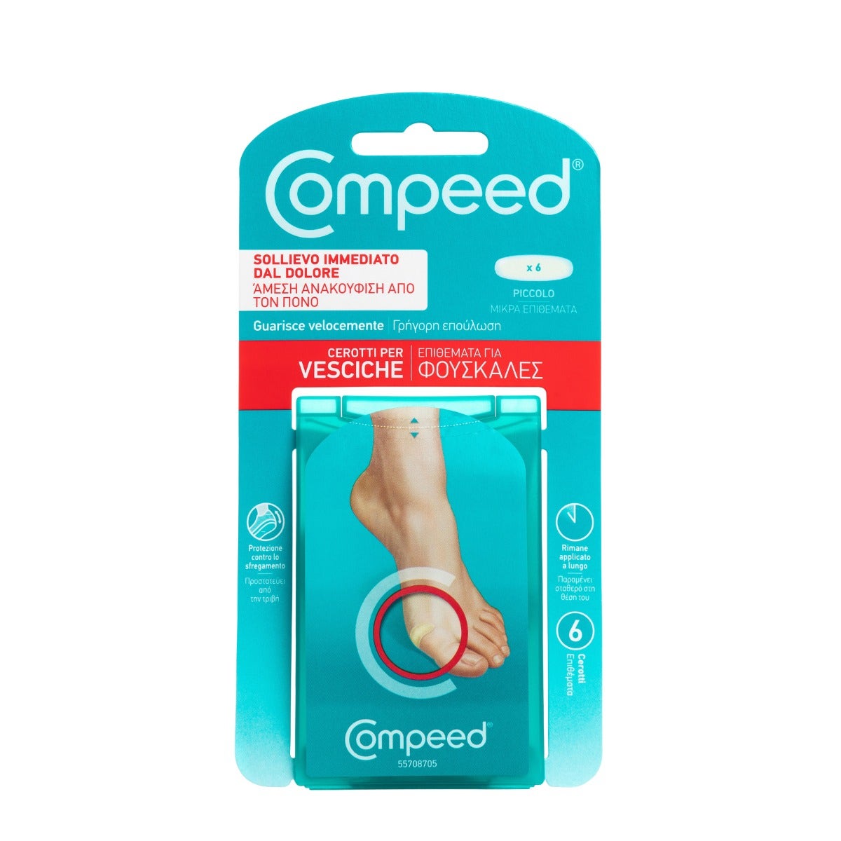 Compeed Parches para ampollas, tamaño pequeño, 6 unidades