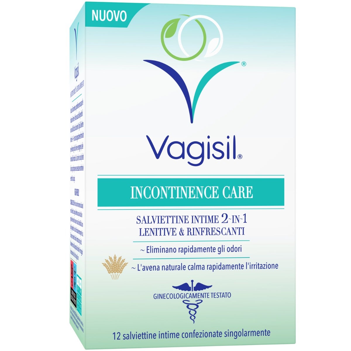 Vagisil Cuidado de la Incontinencia 12 Toallitas Intimas Calmantes y Refrescantes