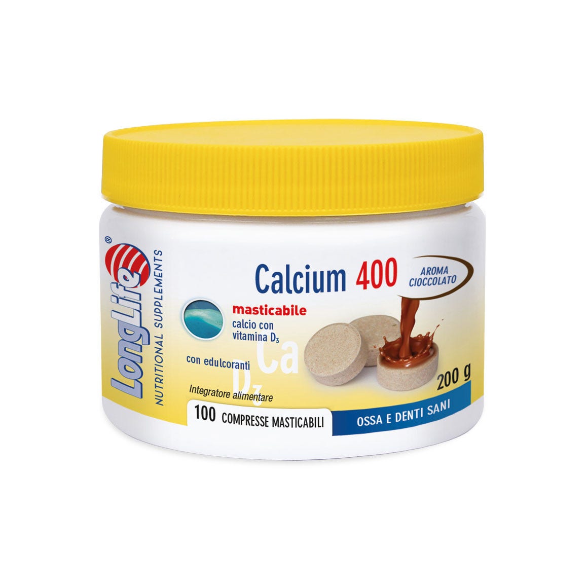 Longlife Calcio Chocolate 100 Comprimidos-2