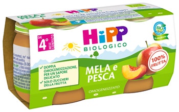 Hipp Puré de manzana y melocotón 4M+ 2x80 g