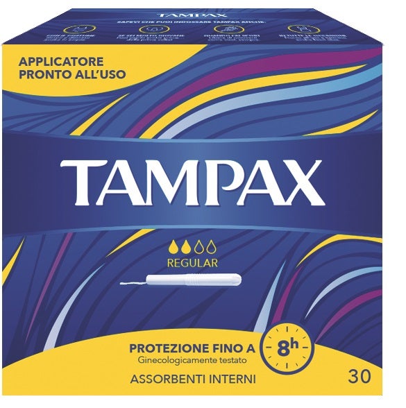 Tampax Azul Caja Regular 30 Piezas-1