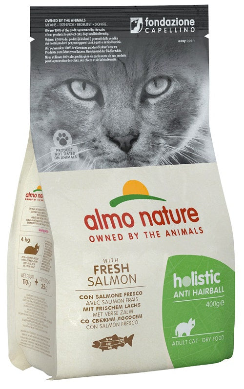 Almo Nature Croquetas Holistic Anti Hariball Salmón Fresco para Gatos Adultos 400g-1