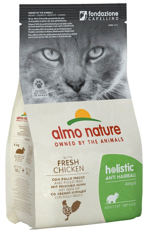 Almo Nature Pienso Holistic Antibolas de Pelo con Pollo Fresco para Gatos Adultos Bolsa 400g-1