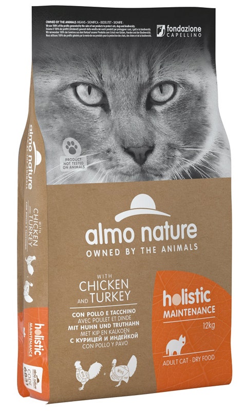 Almo Nature Holistic Maintenance Pollo y Pavo Pienso para Gatos Adultos Bolsa 12kg-1