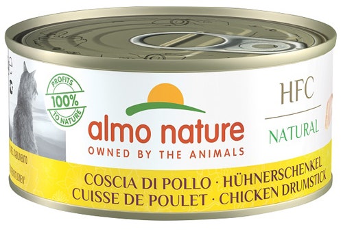 Almo Nature HCF Natural Comida húmeda muslo de pollo para gatos adultos Lata de 150 g