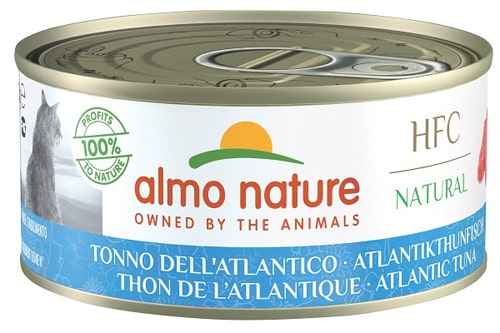 Almo Nature HFC Natural Comida húmeda atún del Atlántico para gatos adultos, lata de 150 g