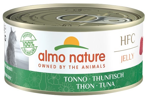 Almo Nature HFC Jelly Comida húmeda de atún para gatos adultos, lata de 150 g