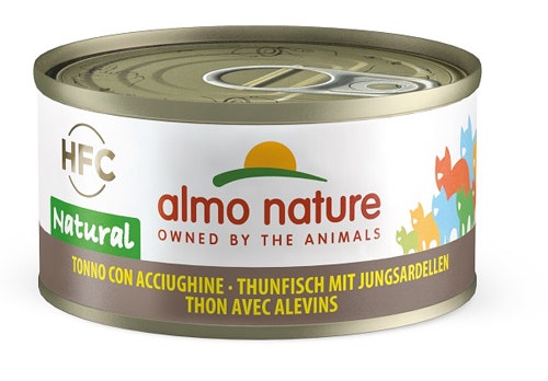 Almo Nature HFC Comida Húmeda Natural Atún Con Anchoas Gatos Adultos Lata 70g-1