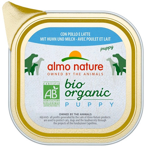 Almo Nature Menú Diario Comida Húmeda Ecológica Pollo Y Leche Cachorros Bandeja 100g-1