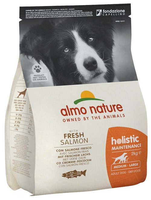 Almo Nature Croquetas Holistic Maintenance Salmón Fresco para Perros Adultos Tamaño Mediano Grande Bolsa 2kg-1