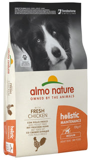 Almo Nature Croquetas de Pollo de Mantenimiento Holístico para Perros Adultos Tamaño Mediano Bolsa de 12kg-1