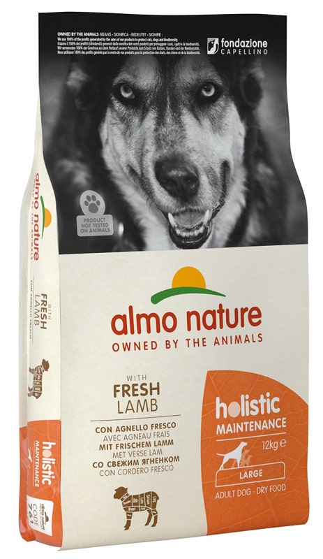 Almo Nature Croquetas de Cordero de Mantenimiento Holístico para Perros Adultos Tamaño Grande Bolsa de 12kg-1