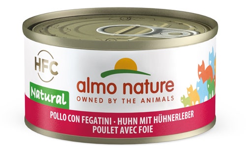 Almo Nature HFC Pollo Húmedo Natural Con Hígado Para Gatos Adultos Lata 70g-1