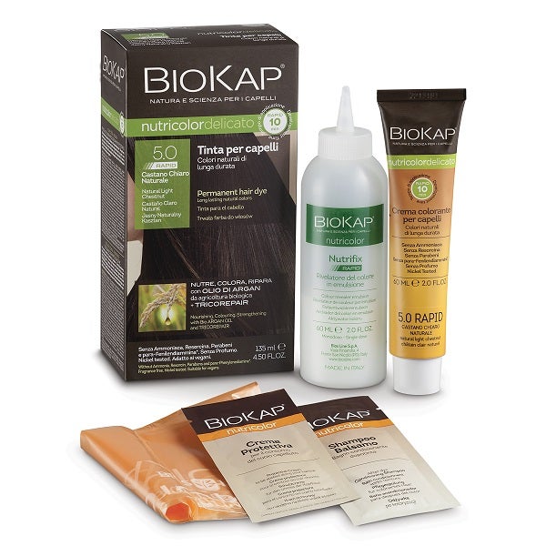 Biokap Nutricolor Tinta Delicato Rapid 5.0 Castaño Claro-1