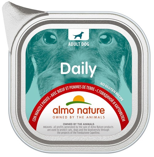 Almo Nature Menú Diario Comida Húmeda Carne y Patatas para Perros Adultos Tarrina 100g-1