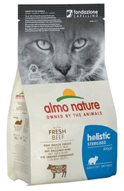 Almo Nature Pienso Holístico Esterilizado con Carne de Res y Arroz para Gatos Adultos Bolsa 400g-1