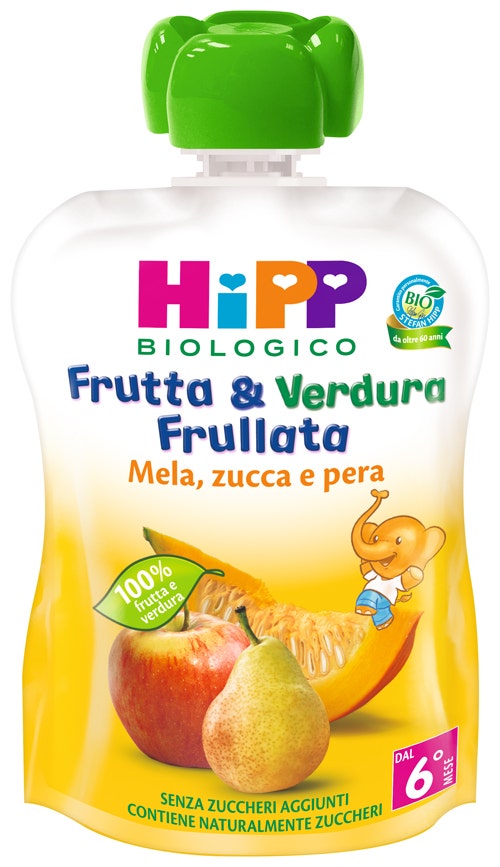 Hipp Bio Puré de frutas y verduras: manzana, pera y calabaza 90 g