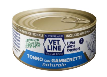 Vet Line Gatto Al Tonno E Gamberetti Lattina 70gr