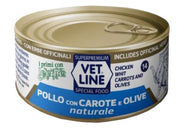 Vet Line Per Gatto Pollo Con Carote E Olive Al Naturale 70g