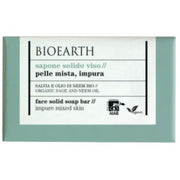 Bioearth Sapone Solido Viso Salvia/Olio Neem Bio Pelle Mista/Impura 150g