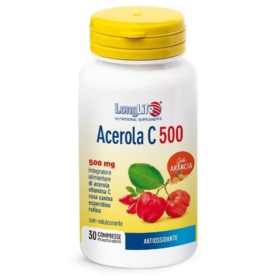 Longlife Acerola C500 Naranja 30 Comprimidos-2