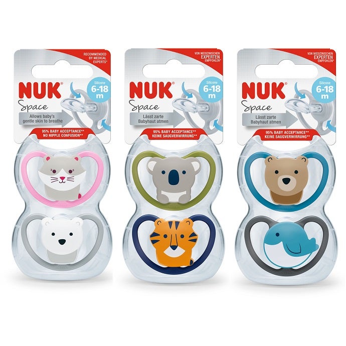 Nuk Space Chupete Silicona 6/18 Meses 2 Piezas-2